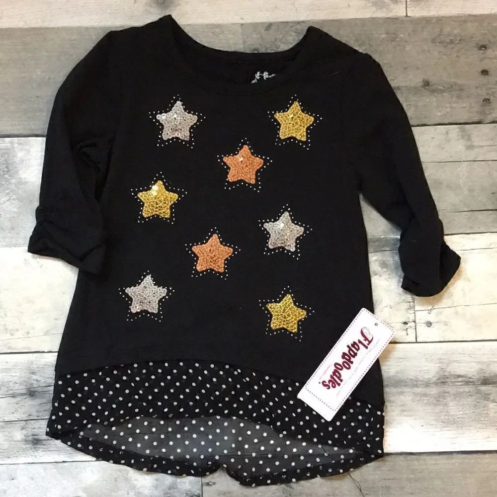 NWT Flapdoodle’s girls sequence star top